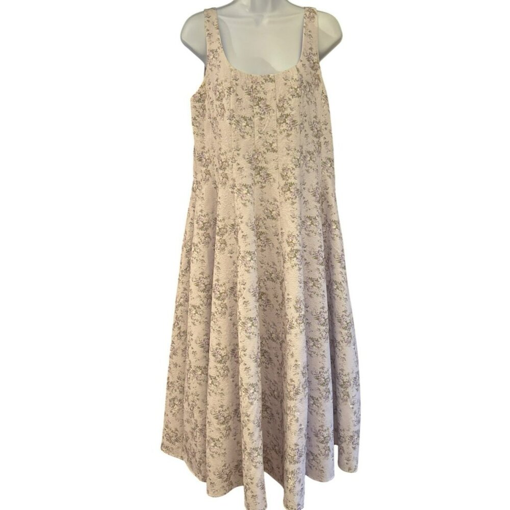 Tuckernuck Hyacinth House Women's Purple Floral Scoop Neck Sleeveless Dress XL